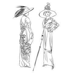 Ladies in evening dresses