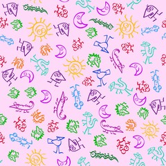 Pattern collection of cartoon funny vector animals