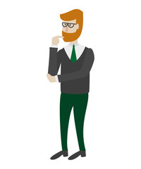 Obraz premium Man is thinking on the white background.