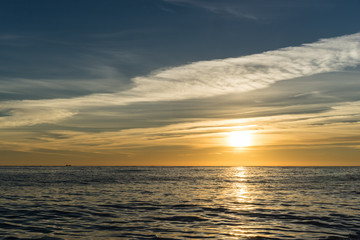 Fototapeta na wymiar Sunset in Portugal Islas Malvinas 