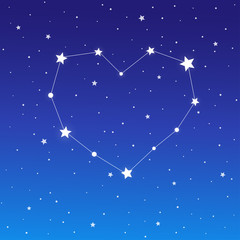 Heart constellation on starry sky © sudowoodo