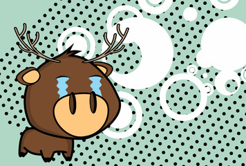 crying little big head deer expressions background in vector format very easy to edit