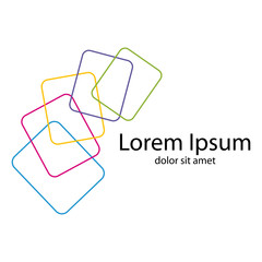 Logotipo documentos en arco colores lineal