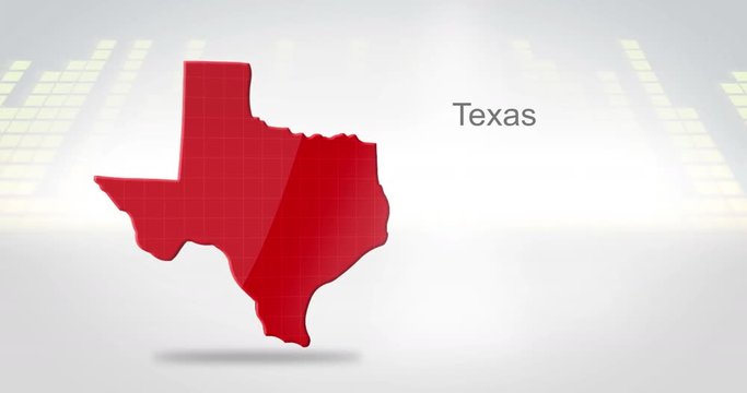 Motion Graphics 3D animation of the american state of Texas