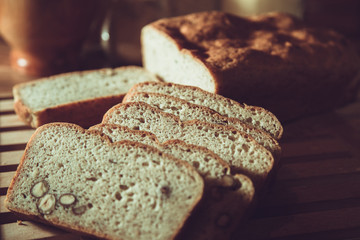 Gluten free bread with almonds.