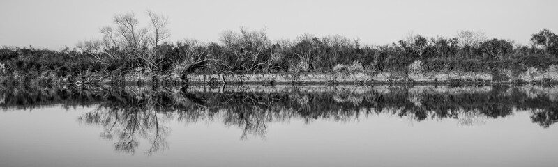 Black and white widescreen river 