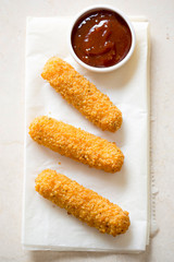 Mozzarella fried sticks with tomato dip