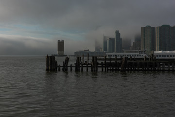 Fototapeta premium Transportation terminal in Hoboken New Jersey in late winter
