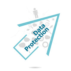 Text Data Protection. Security concept . Data protection and secure elements inforgaphic set