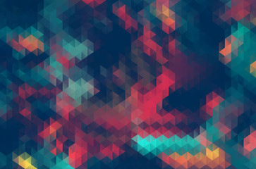 Abstract triangle retrocolor geometric background