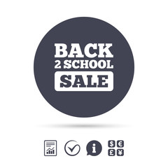 Back to school sign icon. Back 2 school symbol.