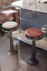 Old Diner Counter with chairs and tables
