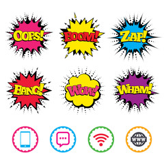 Communication icons. Smartphone and chat bubble.