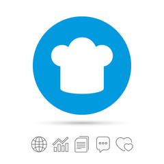 Chief hat sign icon. Cooking symbol.