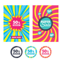 50 percent discount sign icon. Sale symbol.