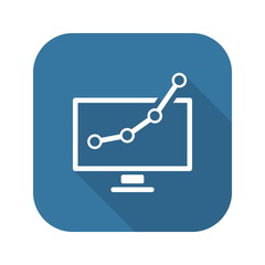 Business Analytics Icon. Concept. Flat Design. Long Shadow.