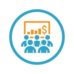 Business Conference Icon. Online Learning. Flat Design.