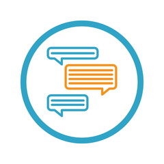 Discussion Board Icon. Business Concept. Flat Design.