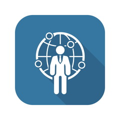 Global Business Icon. Flat Design.