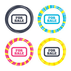 Fototapeta premium For sale sign icon. Real estate selling.
