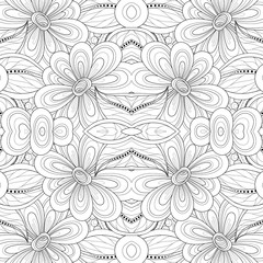 Vector Seamless Abstract Black and White Tribal Pattern