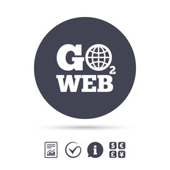 Go to Web icon. Internet access symbol.