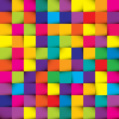 Seamless colorful bright squares pattern vector