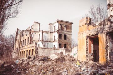 Ruined school building