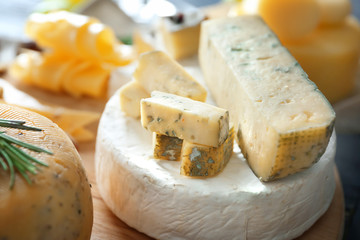 Composition with variety of cheese on table