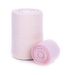 Elastic bandage on white background.