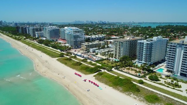 Aerial video Four Seasons Hotel at The Surf Club, Surfside, Florida