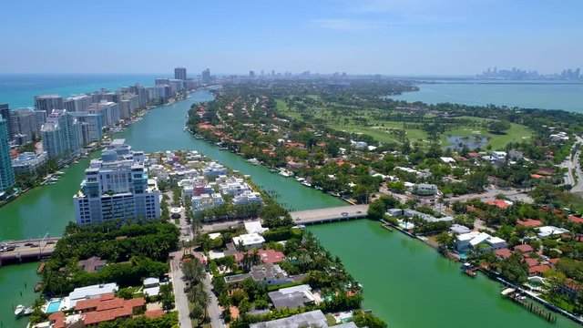 Aerial tour La Gorce Miami Beach