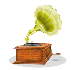 vector illustration with a gramophone 