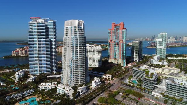 Miami Beach panorama stock video