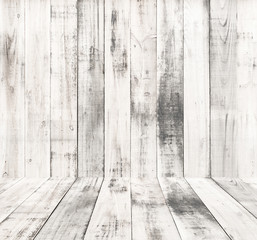 White wood plank room and background. modern rustic and vintage style.