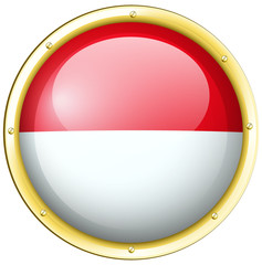 Indonesia flag in round frame