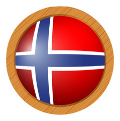 Obraz premium Flag of Norway in round icon