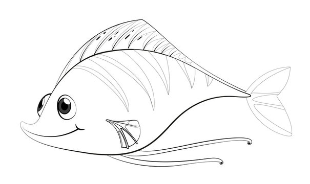 Animal outline for cute fish