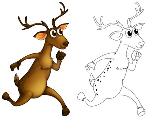 Animal outline for deer running