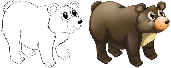 Animal outline for cute bear