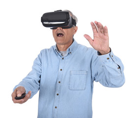 Man And Virtual Reality Goggles