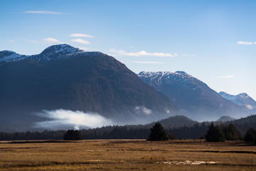 Obraz premium Misty mountains in summer