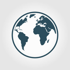 Globe icon. Traveling on the planet Earth. Trip around the world.