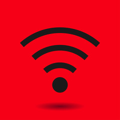 Wifi Symbol. Vector wireless network icon. Flat design style.