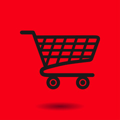 Flat icon of shopping chart. Add a product to the cart.