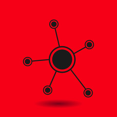 Social network single icon. Global technology. The network of social connections in the business.