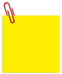  trombone rouge sur post-it jaune 