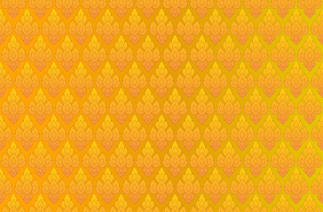 Golden Thai vintage pattern vector abstract background