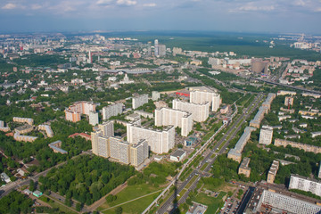 Fototapeta premium view of Moscow from the Ostankino television tower