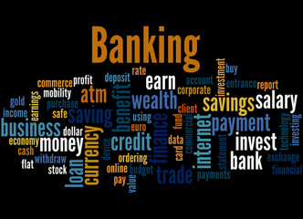 Banking, word cloud concept 3